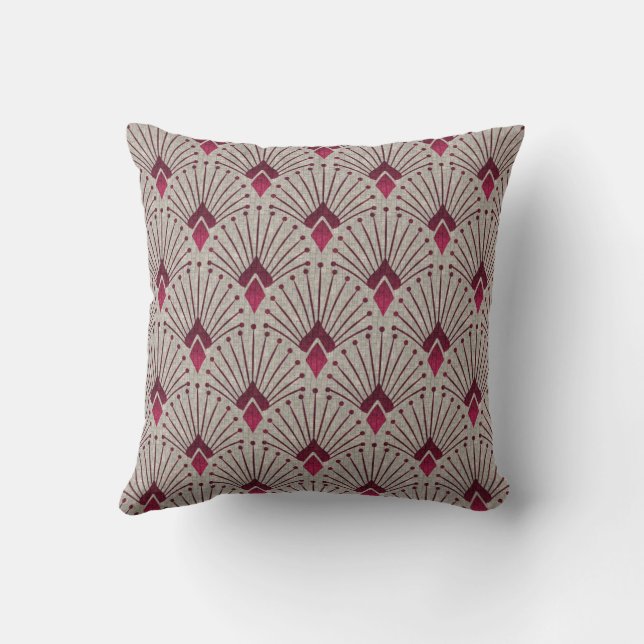 Stijlvol geometrisch patroon, kunstdeco. kussen (Achterkant)