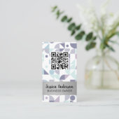 Stijlvol geometrisch patroon | QR-scan Visitekaartje (Staand voorkant)