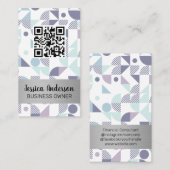 Stijlvol geometrisch patroon | QR-scan Visitekaartje (Voorkant / Achterkant)