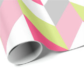 Stijlvol geometrisch roze groen grijs patroon cadeaupapier (Rol Hoek)