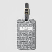 stijlvol geometrisch script aangepast aan school bagagelabel (Voorkant (verticaal))