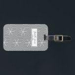 stijlvol geometrisch script aangepast aan school bagagelabel<br><div class="desc">elegant stijlvol geometrisch patroonscript dat zich aanpast met de naam en de klasse (of een ander bericht) die perfect is voor school,  universiteit of bedrijfsleven</div>