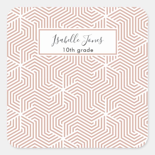 stijlvol geometrisch script, aangepast op school i vierkante sticker (Voorkant)