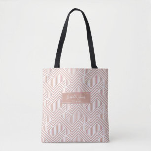 stijlvol geometrisch script gepersonaliseerd colle tote bag