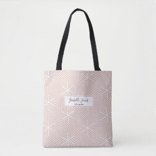 stijlvol geometrisch script gepersonaliseerd colle tote bag