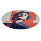 Stijlvol geometrisch vrouwenportret snijplank (Hoek)