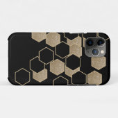 stijlvol geometrisch zwart-goudhexagonpatroon Case-Mate iPhone case (Achterkant (horizontaal))