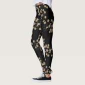 stijlvol geometrisch zwart-goudhexagonpatroon leggings (Links)