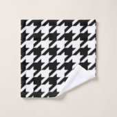 stijlvol geometrisch zwart wit geluidsdieptepatroo bad handdoek (Wasdoekje)