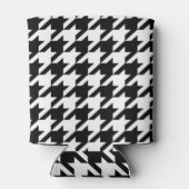 stijlvol geometrisch zwart wit geluidsdieptepatroo blikjeskoeler (Achterkant)