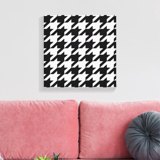 stijlvol geometrisch zwart wit geluidsdieptepatroo canvas afdruk (Insitu (Woonkamer))