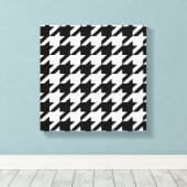 stijlvol geometrisch zwart wit geluidsdieptepatroo canvas afdruk (Insitu (Houten vloer))