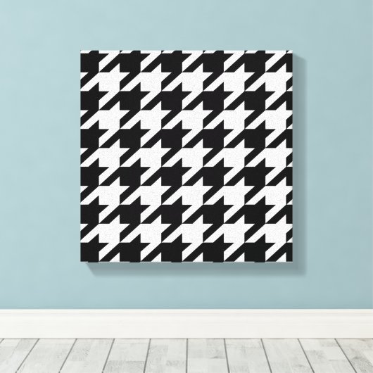 stijlvol geometrisch zwart wit geluidsdieptepatroo canvas afdruk (Insitu (Houten vloer))
