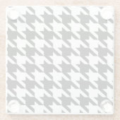 stijlvol geometrisch zwart wit geluidsdieptepatroo glazen onderzetter (Achterkant)