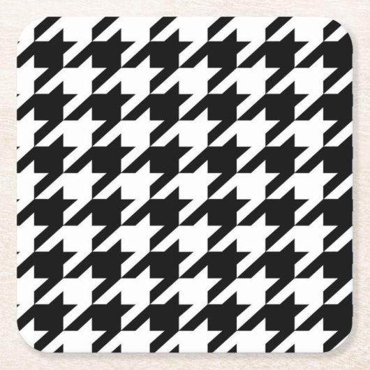 stijlvol geometrisch zwart wit geluidsdieptepatroo kartonnen onderzetters (Voorkant)