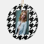 stijlvol geometrisch zwart wit geluidsdieptepatroo keramisch ornament (Links)