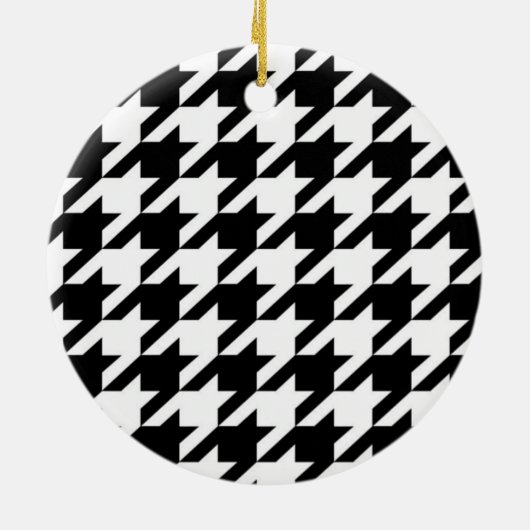 stijlvol geometrisch zwart wit geluidsdieptepatroo keramisch ornament (Achterkant)