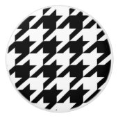 stijlvol geometrisch zwart wit geluidsdieptepatroo keramische knop (Voorkant)