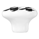 stijlvol geometrisch zwart wit geluidsdieptepatroo keramische knop (Zijkant)