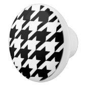 stijlvol geometrisch zwart wit geluidsdieptepatroo keramische knop (Rechts)