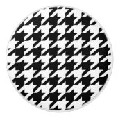 stijlvol geometrisch zwart wit geluidsdieptepatroo keramische knop (Voorkant)