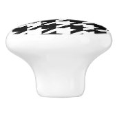 stijlvol geometrisch zwart wit geluidsdieptepatroo keramische knop (Zijkant)