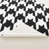 stijlvol geometrisch zwart wit geluidsdieptepatroo sherpa deken (3/4)