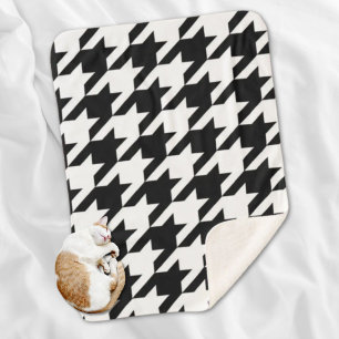 stijlvol geometrisch zwart wit geluidsdieptepatroo sherpa deken