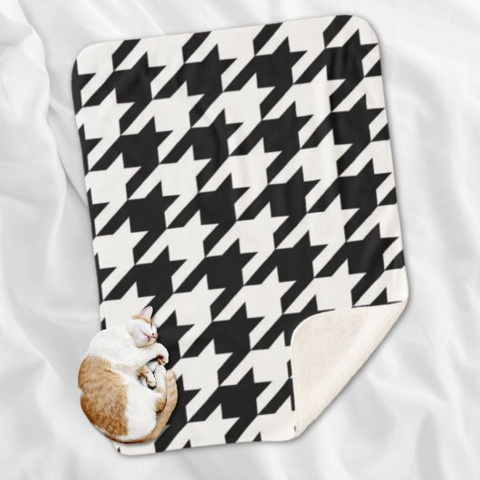 stijlvol geometrisch zwart wit geluidsdieptepatroo sherpa deken