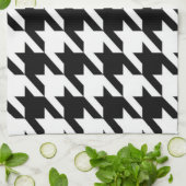 stijlvol geometrisch zwart wit geluidsdieptepatroo theedoek (Gevouwen)