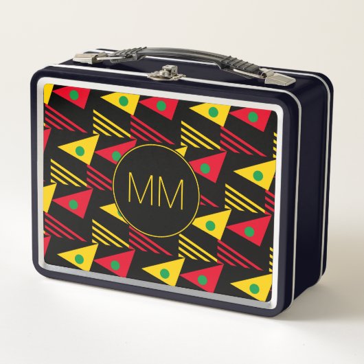 Stijlvol Geometrische driehoeken Monogram (Voorkant)