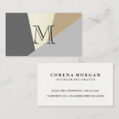 Stijlvol Geometrische Natuurlijke Kleur Blokken Mo Visitekaartje (Voorkant / Achterkant)