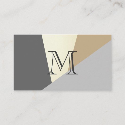 Stijlvol Geometrische Natuurlijke Kleur Blokken Mo Visitekaartje (Voorkant)