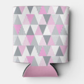 Stijlvol Geometrische roze grijs gepatterd Blikjeskoeler (Voorkant)