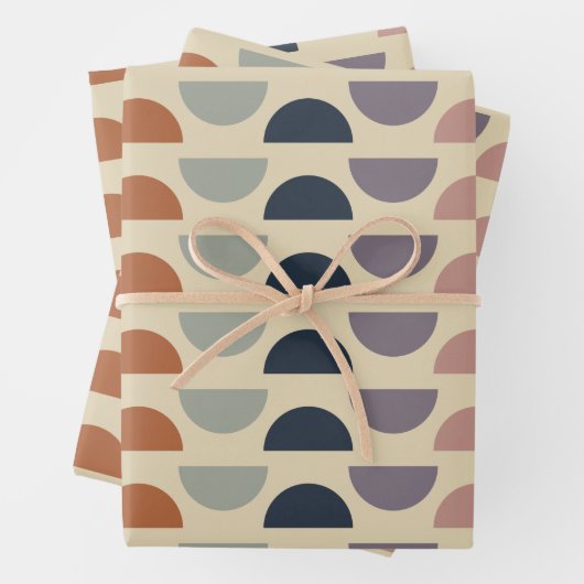 Stijlvol Geometrische vormen patroon in aardekleur Inpakpapier Vel (In situ)
