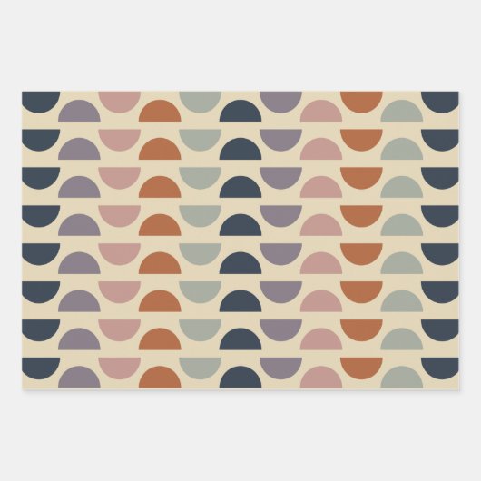 Stijlvol Geometrische vormen patroon in aardekleur Inpakpapier Vel (Voorkant)