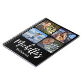 stijlvol, gepersonaliseerd 4 foto's collage zwart  notitieboek (Linkerzijde)