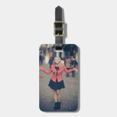 Stijlvol gepersonaliseerd Bagagelabel met foto (Voorkant verticaal)
