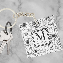 Stijlvol gepersonaliseerd Initiaal monogram Sleutelhanger