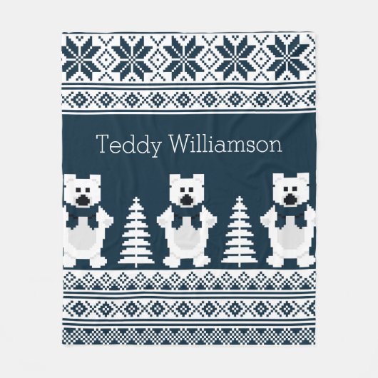 Stijlvol gepersonaliseerd modern Noords patroon Fleece Deken (Voorkant)