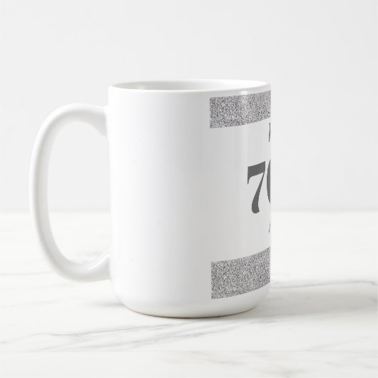 , stijlvol, gepersonaliseerd mok cadeau 70e verjaa (Links)