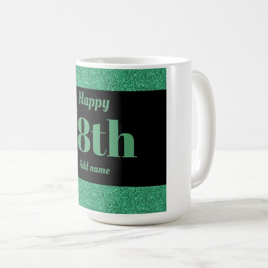 , stijlvol, gepersonaliseerd mok cadeau voor 18e v (Voorkant rechts)