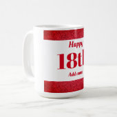 , stijlvol, gepersonaliseerd mok cadeau voor 18e v (Voorkant links)