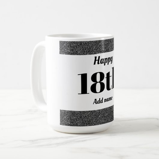 , stijlvol, gepersonaliseerd mok cadeau voor 18e v (Voorkant links)