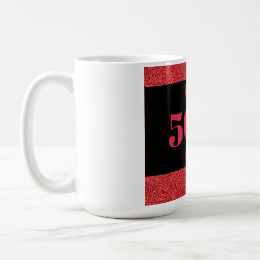 , stijlvol, gepersonaliseerd mok cadeau voor 50e v (Links)