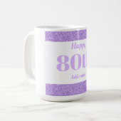 , stijlvol, gepersonaliseerd mok cadeau voor 80ste (Voorkant links)