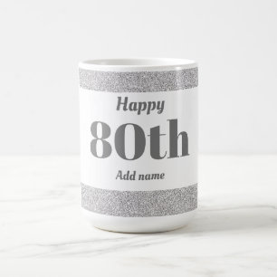 , stijlvol, gepersonaliseerd mok cadeau voor 80ste