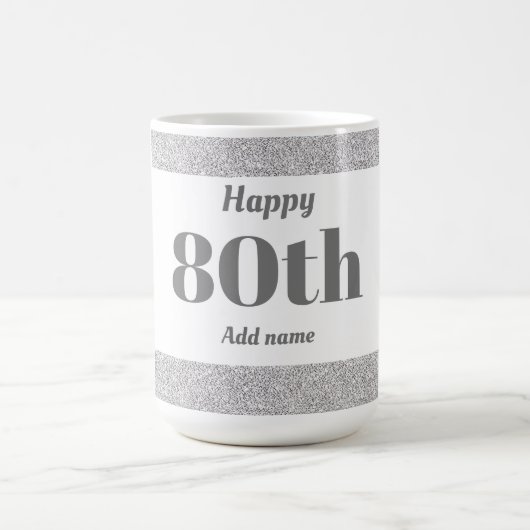 , stijlvol, gepersonaliseerd mok cadeau voor 80ste (Center)