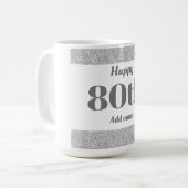 , stijlvol, gepersonaliseerd mok cadeau voor 80ste (Voorkant links)