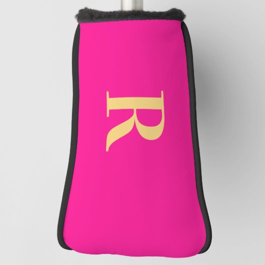Stijlvol gepersonaliseerd monogram Hot Pink Golfheadcover (Draai 90)